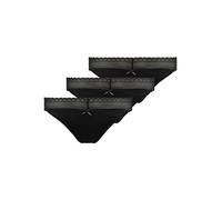 HUGO Braguitas de algodón elástico con elegante ribete de encaje - StyleTRIPLET LACE STRING, 50557221 Negro M