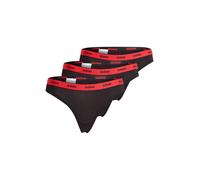 HUGO Braguitas de algodón elástico con logo en la cintura - StyleTRIPLET THONG STRIPE, 50469681 Negro XS