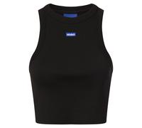 HUGO Camiseta corta de tirantes en algodón elástico con etiqueta con logo azul - StyleBaby Tank_B, 50511450 Negro L