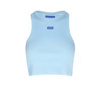 HUGO Top corto ajustado azul claro | L