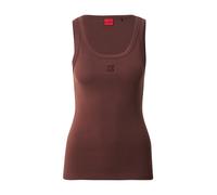 HUGO Camiseta sin mangas de canalé en mezcla de algodón con logo apilado bordado - StyleDatamia, 50514489 Marrón oscuro XL