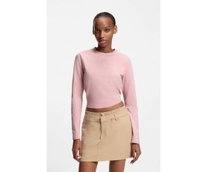 HUGO Top de algodón elástico con logo Happy HUGO de estrás - StyleDaliriee_B, 50555738 Rosa claro XS