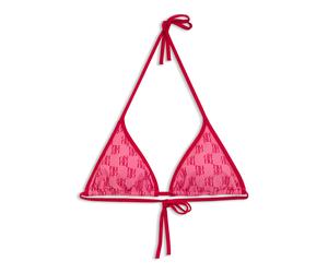 HUGO Top de bikini triangular con logos apilados - StyleMONOGRAM TRIANGLE, 50555664 Pink L