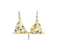 HUGO Top de bikini triangular estampado con colgante con logo apilado - StyleFANCY_triangle, 50561313 Amarillo estampado XS