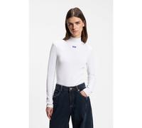 HUGO Top de cuello medio con logo - StyleEasy Longsleeve_B, 50525318 Blanco XS