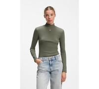 HUGO Top de cuello medio con logo - StyleEasy Longsleeve_B, 50525318 Verde oscuro XS