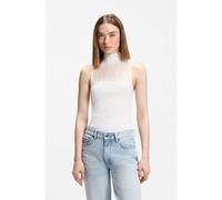 HUGO Top de punto con sección transparente - StyleSieffy, 50566633 Blanco L