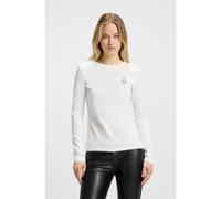 HUGO Top de punto de algodón con insignia de logo Happy HUGO - StyleDaliria_B, 50520316 Blanco XL