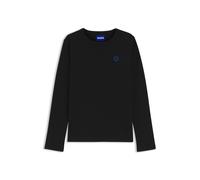 HUGO Top de punto de algodón con insignia de logo Happy HUGO - StyleDaliria_B, 50520316 Negro XS