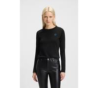 HUGO Top de punto de algodón con insignia de logo Happy HUGO - StyleDaliria_B, 50520316 Negro XXL