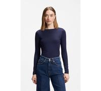 HUGO Top de punto elástico con logo apilado estampado - StyleDasiia, 50545208 Azul oscuro S