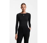 HUGO Top de punto elástico con logo apilado estampado - StyleDasiia, 50545208 Negro XS