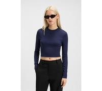 HUGO Top de punto slim fit con logo apilado bordado - StyleDafilomena_3, 50518378 Azul oscuro L
