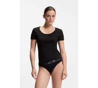 HUGO Top de ropa interior de algodón elástico con logo en contraste - StyleTWIN T-SHIRT RN, 50469660 Negro XS