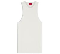 HUGO Top sin mangas con espalda cruzada en tejido de crepé de canalé - StyleSarepla, 50539890 Blanco L