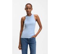 HUGO Top sin mangas con espalda cruzada en tejido de crepé de canalé - StyleSarepla, 50539890 Celeste M