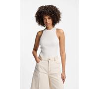 HUGO Top sin mangas con espalda cruzada en tejido de crepé de canalé - StyleSarepla, 50539890 Natural L