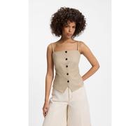 HUGO Top slim fit estilo chaleco con raya diplomática brillante - StyleCopale, 50560007 Beige 34