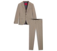 HUGO Traje extra slim fit de tres piezas en tejido dobby elástico - StyleArti/Hesten241V1X, 50557622 Beige 52