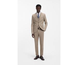 HUGO Traje extra slim fit de tres piezas en tejido dobby elástico - StyleArti/Hesten241V1X, 50557622 Beige 46