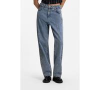 HUGO Vaqueros loose fit de pernera ancha en denim jacquard con logo - StyleLeni_S_B, 50567343 Azul estampado 30/32