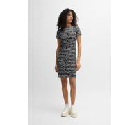 HUGO Vestido ajustado de malla elástica con estampado digital - StyleNastaja_B, 50537176 Negro estampado XL