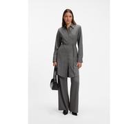 HUGO Vestido camisero midi de raya diplomática con cinturón y puños anchos - StyleKosmena, 50569296 Gris estampado 42