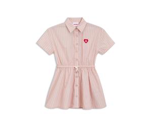 HUGO Vestido camisero relaxed fit para niñas en popelín de algodón a rayas - StyleG01202/44K10A, G01202 Rosa claro 156