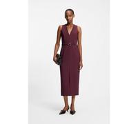 HUGO Vestido con escote en pico y detalle de hebilla - StyleKatoni-2, 50559123 Burdeos 42