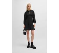 HUGO Vestido de crepé con cuello mao abotonado - StyleKahera, 50522326 Negro 36