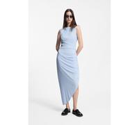 HUGO Vestido de crepé con dobladillo asimétrico fruncido - StyleKuzella-1, 50558218 Celeste 36