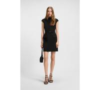 HUGO Vestido de cuello medio con cinturón y sutil relleno en los hombros - StyleKalunia, 50545545 Negro 44