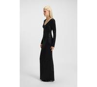 HUGO Vestido de punto brillante con logo apilado en el cuello - StyleNammery, 50546245 Negro S