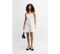 HUGO Vestido escalonado de algodón con tirantes de lazo - StyleKaramela-1_B, 50538698 Blanco 36