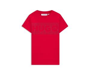 HUGO Vestido estilo camiseta de punto de algodón para niños con ilustración de logo con tachuelas - StyleG00084/99004A, G00084 Rojo 138