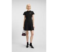 HUGO Vestido evasé con apliques de godet y broche de lazo - StyleKejuli, 50547221 Negro 44