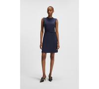 HUGO Vestido evasé con detalle de lazo y logo apilado - StyleKanine, 50542619 Azul oscuro 40