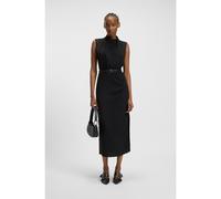 HUGO Vestido largo en crepé con cuello medio drapeado - StyleKimile, 50542318 Negro 36