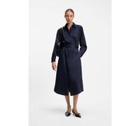 HUGO Vestido maxi con cinturón en satén de algodón - StyleKilini, 50563912 Azul oscuro 38