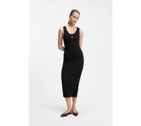 HUGO Vestido midi en punto de algodón con logo apilado - StyleNalimera, 50514521 Negro XS