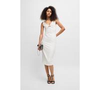 HUGO Vestido midi entallado con detalle recortado - StyleKabari, 50537626 Blanco 46