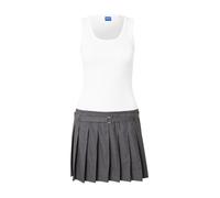 HUGO Vestido de tirantes de canalé con falda plisada - StyleNorila_B, 50542567 Blanco / Gris XS