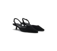 HUGO Zapatos de talón abierto de ante con tacón bajo - StyleSeleny_Sling40_sd, 50568657 Negro 36