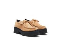 HUGO Zapatos Derby de ante con etiqueta con logotipo extraíble - StyleKris_Derby_SD, 50552698 Marrón claro 36