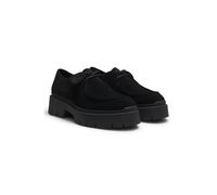 HUGO Zapatos Derby de ante con etiqueta con logotipo extraíble - StyleKris_Derby_SD, 50552698 Negro 39