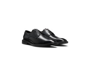 HUGO Zapatos Derby de piel lisa con logotipo en relieve - StyleGryff_Derb_lt, 50529049 Negro 46