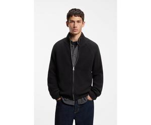 HUGO Zip-up relaxed-fit sweater in pure cotton - StyleSonzie, 50570281 Negro L