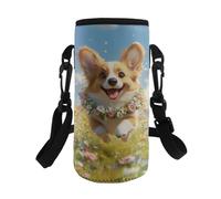 HUGS IDEA Bolsa de transporte para botellas de agua, a prueba de golpes, con correa para el hombro, Lindo Corgi, L, Organizador de bolsas