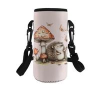 HUGS IDEA Bolsa para botella de agua para niñas y niños, soporte para botellas de agua, a prueba de polvo, Hushroom Hedgehog, L, Organizador de bolsas
