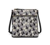 HUGS IDEA Bolso cruzado de Halloween para mujer, bolso de hombro a la moda, Moon Black Cat, Talla única